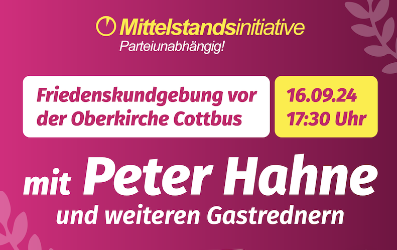 Friedenskundgebung mit Gastredner Peter Hahne